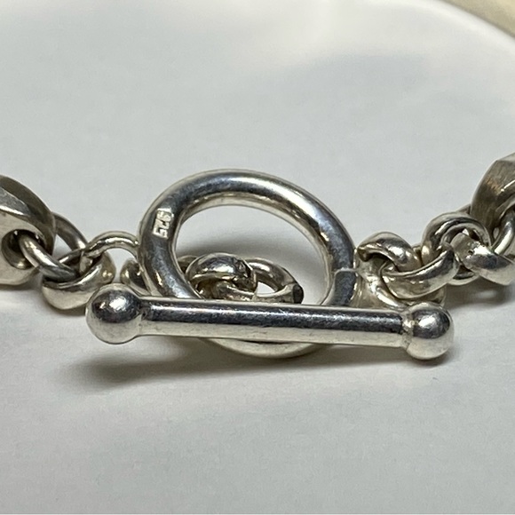 Vintage Sterling Silver Spoon Bracelet April with Spinning Bead - Picture 3 of 7